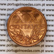 Portugal, bronze coin of 20 centavos 1962 Portuguese Republic, XX centavos 1962 Bronze (UNC), World Coins Portugal KM 584 a2