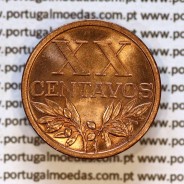 Portugal, bronze coin of 20 centavos 1962 Portuguese Republic, XX centavos 1962 Bronze (UNC), World Coins Portugal KM 584 a4