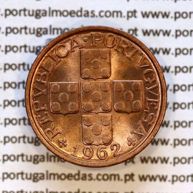 Portugal, bronze coin of 20 centavos 1962 Portuguese Republic, XX centavos 1962 Bronze (UNC), World Coins Portugal KM 584 b1