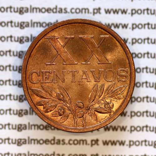 20 centavos 1962 Bronze Republica Portuguesa, XX centavos 1962 bronze, (Soberba), World Coins Portugal KM 584 b3