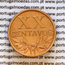 20 centavos 1962 Bronze Republica Portuguesa, XX centavos 1962 bronze, (Bela+), World Coins Portugal KM 584 a2