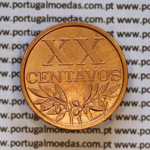Portugal, bronze coin of 20 centavos 1962 Portuguese Republic, XX centavos 1962 Bronze (AU), World Coins Portugal KM 584 c2