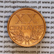 Portugal, bronze coin of 20 centavos 1962 Portuguese Republic, XX centavos 1962 Bronze (AU), World Coins Portugal KM 584 c2