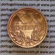 Portugal, bronze coin of 20 centavos 1963 Portuguese Republic, XX centavos 1963 Bronze, (UNC), World Coins Portugal KM 584 a5