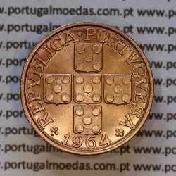 20 centavos 1964 em Bronze da Republica Portuguesa, (Soberba), World Coins Portugal KM 584 a3