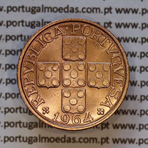 Portugal, bronze coin of 20 centavos 1964 Portuguese Republic, XX centavos 1964 Bronze, (UNC), World Coins Portugal KM 584 a5
