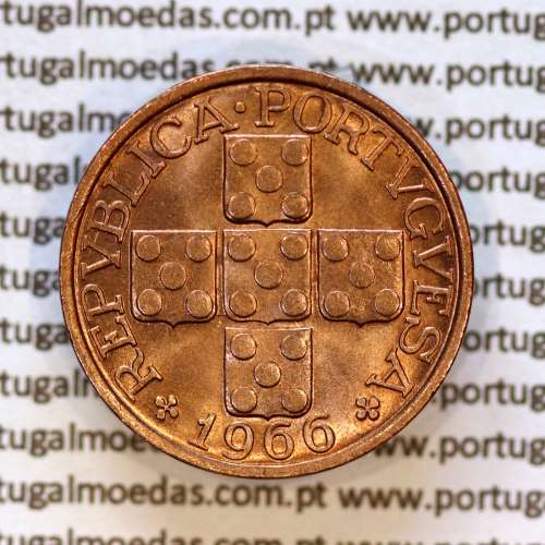 Portugal, bronze coin of 20 centavos 1966 Portuguese Republic, XX centavos 1966 Bronze, (UNC), World Coins Portugal KM 584 a1