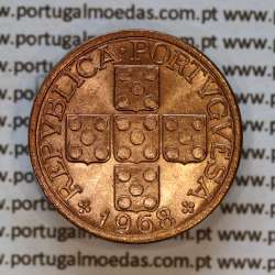 XX centavos 1968 em Bronze da Republica Portuguesa, 20 centavos 1968 bronze, (Soberba), World Coins Portugal KM 584 a1