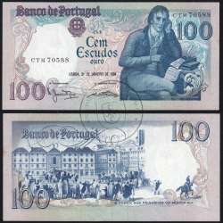 100 (One Hundred) Escudos Bocage 31.01.1984, Plate 8 - Bank of Portugal, CTM 70588, (XF), Pick 178c