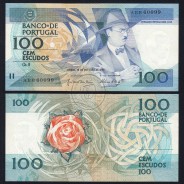 100 (Cem) Escudos 1986 Fernando Pessoa 16/10/1986, Chapa:9 Banco de Portugal, (NC), ABB 60099, Pick 179a