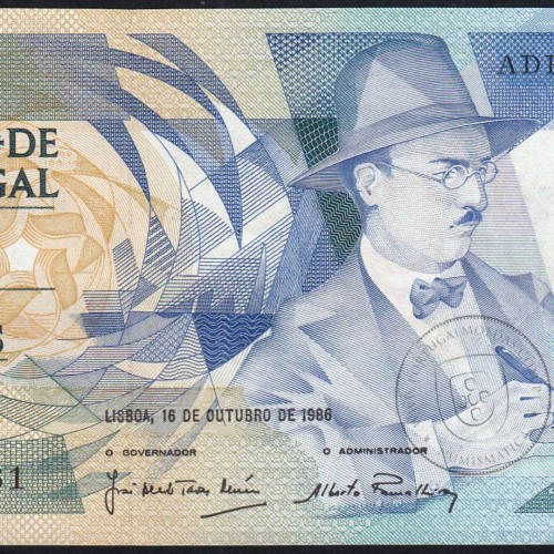 100 (One hundred) Escudos 1986 Fernando Pessoa 16/10/1986, Sheet: 9 Bank of Portugal, (UNC), ADF 45361, Pick 179a