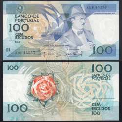 100 (One hundred) Escudos 1986 Fernando Pessoa 16/10/1986, Sheet: 9 Bank of Portugal, (UNC), ADF 45357, Pick 179a