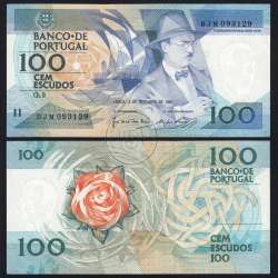 100 (Cem) Escudos 1987 Fernando Pessoa 03/12/1987, Chapa:9 Banco de Portugal, BJM 093129, (NC), Pick 179d