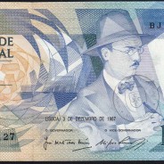 100 (One hundred) Escudos 1987 Fernando Pessoa 3 December 1987, Sheet: 9 Bank of Portugal, BJM 093127, (UNC), Pick 179d