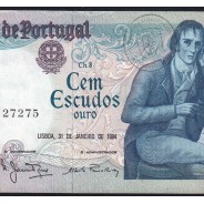 100 (Cem) Escudos 1984 Bocage 31/01/1984, Chapa:8 Banco de Portugal, DMM 27275, (QNC), Pick 178c