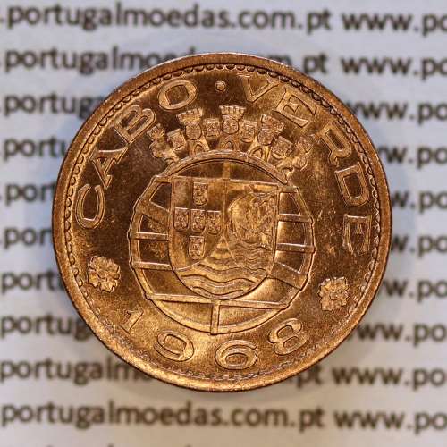 Cape Verde 50 Centavos 1968 Bronze Coin, Former Portuguese Colony, (UNC), Gomes R.06.01, World Coins KM 11 a1
