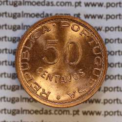 Cape Verde 50 Centavos 1968 Bronze Coin, Former Portuguese Colony, (UNC), Gomes R.06.01, World Coins KM 11 a2