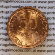 Cape Verde 50 Centavos 1968 Bronze Coin, Former Portuguese Colony, (UNC), Gomes R.06.01, World Coins KM 11 a2