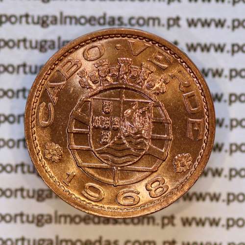 Cape Verde 50 Centavos 1968 Bronze Coin, Former Portuguese Colony, (UNC), Gomes R.06.01, World Coins KM 11 a3