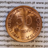 Cape Verde 50 Centavos 1968 Bronze Coin, Former Portuguese Colony, (UNC), Gomes R.06.01, World Coins KM 11 a4