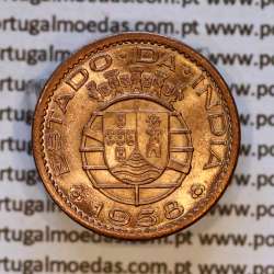 Índia, 10 centavos 1958 bronze, Estado da India Portuguesa - Ex-Colónia Portugal, (Soberba), World Coins India Portuguese KM 30