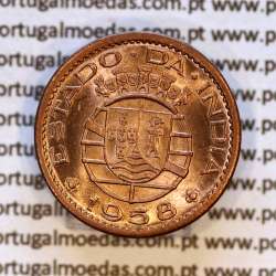 Índia, 10 centavos 1958 bronze, Estado da India Portuguesa, (Soberba), World Coins India Portuguese KM 30