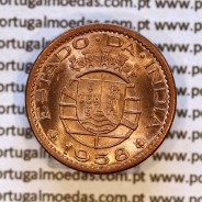 Portuguese India, 10 centavos 1958 bronze coin, Former Portuguese Colony , (UNC), World Coins India Portuguese KM 30c