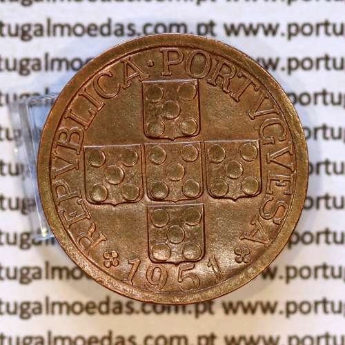 Timor, 10 Avos 1951 Bronze coin, Former Portuguese colony of Timor, (XF), World Coins Timor KM 5 a1