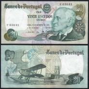 20 (Twenty) Escudos 1978 Gago Coutinho 13/09/1978, Plate: 9 Bank of Portugal, (AU), Pick 176a