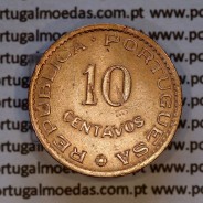 Timor coin of 10 Centavos 1958 Bronze, Former Portuguese colony of Timor, (F+/VF), World Coins Timor KM 10b