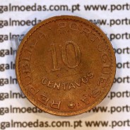 Timor coin of 10 Centavos 1958 Bronze, Former Portuguese colony of Timor, (VF), World Coins Timor KM#10