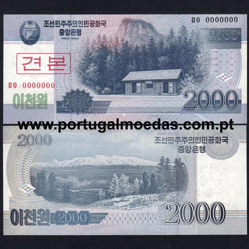 North Korea – 2000 Won Banknote, 2008 (Uncirculated) – Pick 65 - Specimen