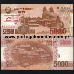 Coreia do Norte - Nota de 5000 Won 2013 (Não Circulada) - Pick 67 - Specimen