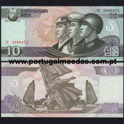 North Korea – 10 Won Banknote, 2002 (Uncirculated) – Pick 59