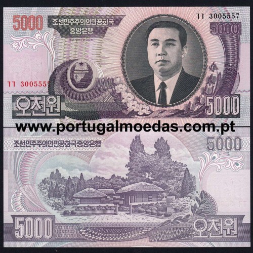 Coreia do Norte - Nota de 5000 Won 2006 (Não Circulada) - Pick 46