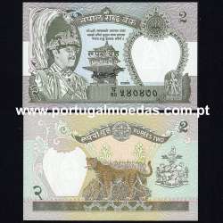 Nepal - Nota de 2 Rupees 2000-2001 (Não Circulada) - Pick 29b