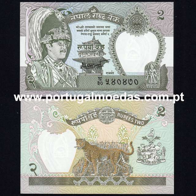 Nepal - Nota de 2 Rupees 2000-2001 (Não Circulada) - Pick 29b