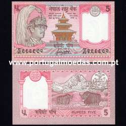 Nepal – 5 Rupees Banknote, 1995-2000 (Uncirculated) – Pick 30