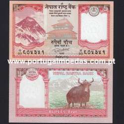 Nepal - Nota de 5 Rupees 2017 (Não Circulada) - Pick 76