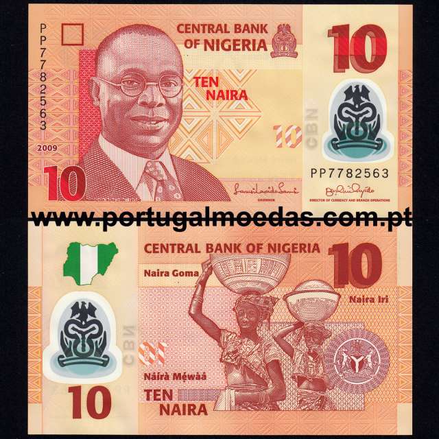 Nigeria – 10 Naira Banknote, 2009 (Uncirculated) – Pick 39