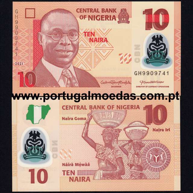 Nigéria - Nota de 10 Naira 2021 (Não circulada) - Pick 39