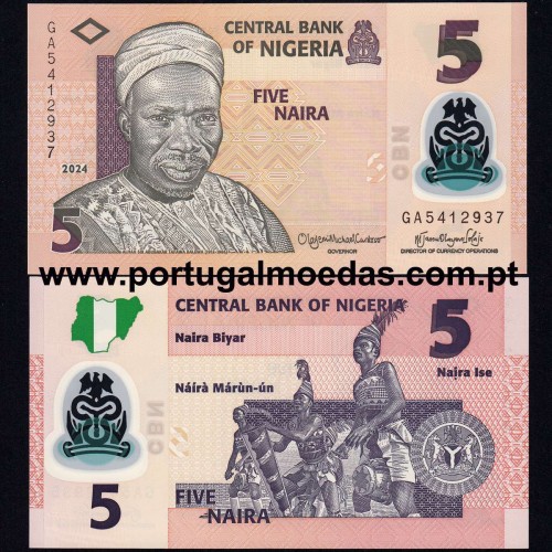 Nigéria - Nota de 5 Naira 2024 (Não circulada) - Pick 38