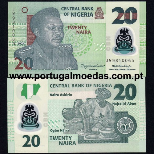 Nigeria – 20 Naira Banknote, 2024 (Uncirculated) – Pick 34