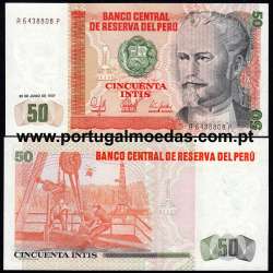 Peru – 50 Intis Banknote, 1987 (Uncirculated) – Pick 130
