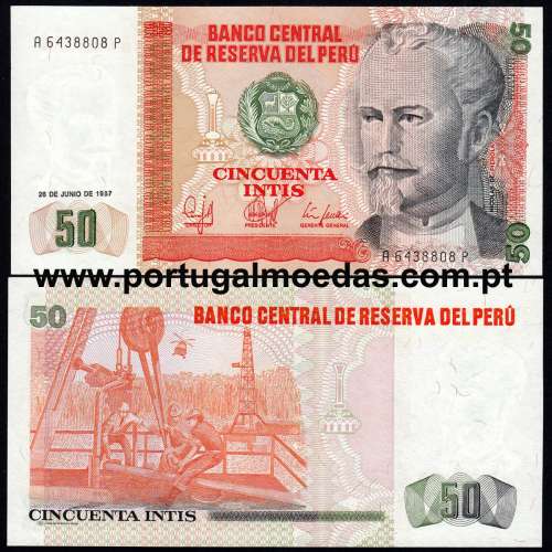 Peru - Nota de 50 Intis 1987 (Não circulada) - Pick 130