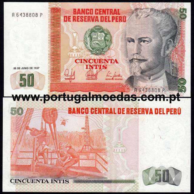 Peru - Nota de 50 Intis 1987 (Não circulada) - Pick 130
