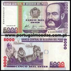 Peru – 5000 Intis Banknote, 1988 (Uncirculated) – Pick 137