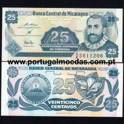 Nicarágua – 25 Centavos Banknote, 1991 (Uncirculated) – Pick 170