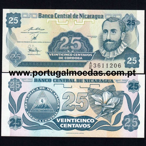 Nicarágua – 25 Centavos Banknote, 1991 (Uncirculated) – Pick 170