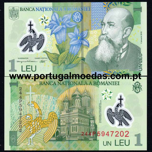 Roménia - Nota de 1 Leu 2024 (Não Circulada) - Pick 117